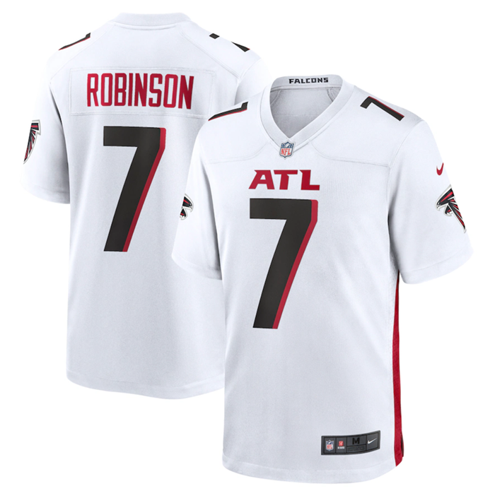 Youth Atlanta Falcons #7 Bijan Robinson White Stitched Game Jersey